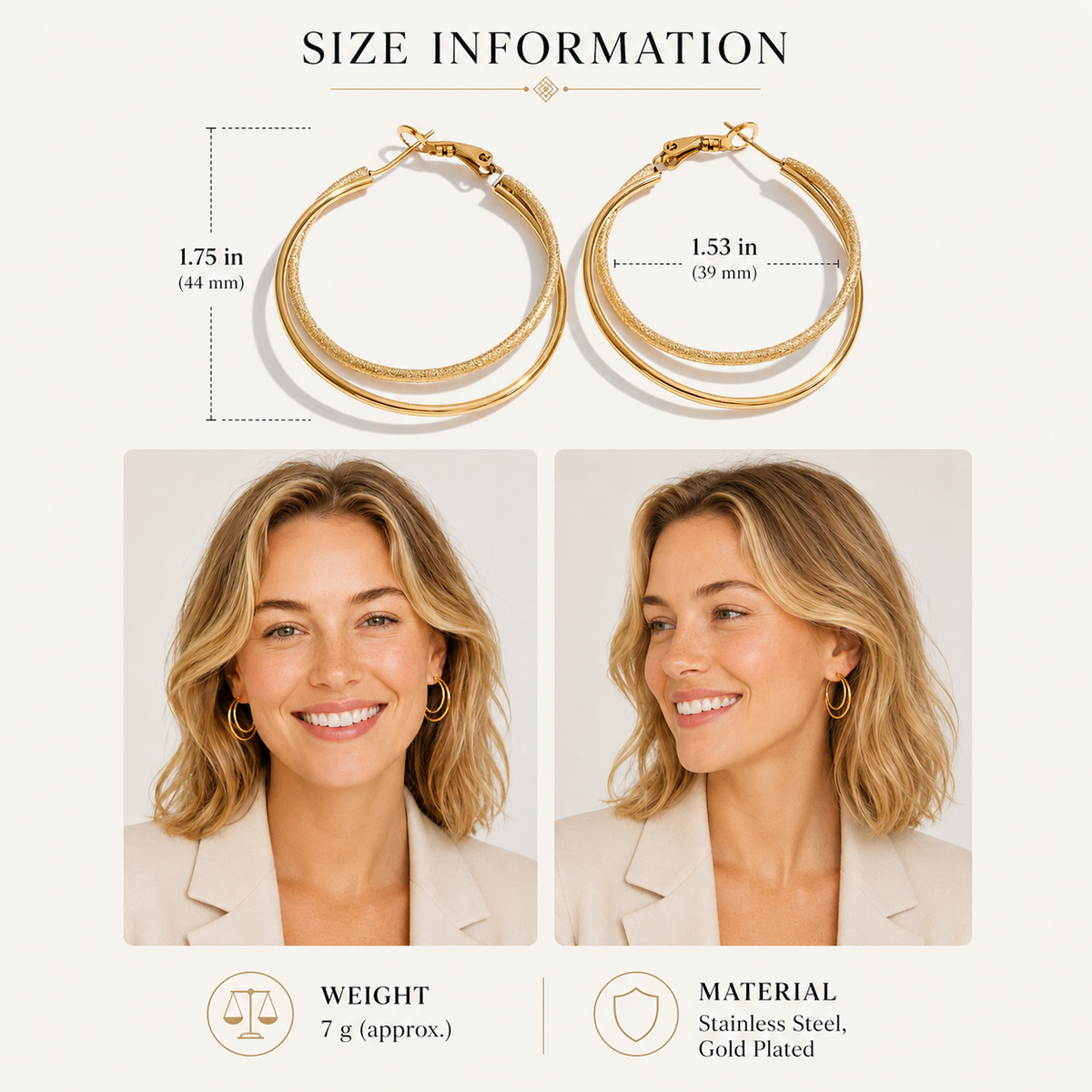 Golden Hour Hoop Earrings - Fitkitty Culture Athleisure Wear, Yoga Wear & Women's Clothing