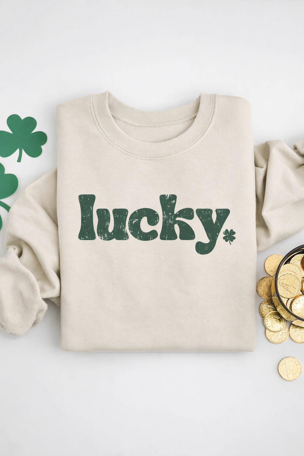 Lucky Charm Crewneck Sweatshirt - House of Caelo Athleisure Wear, Yoga Wear & Women's Clothing