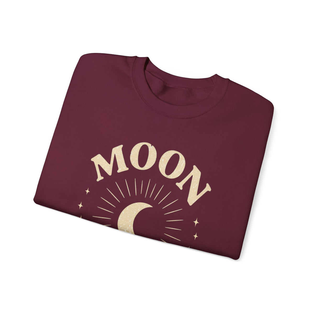 Maroon Front Moon Tribe Sweatshirt Folded
