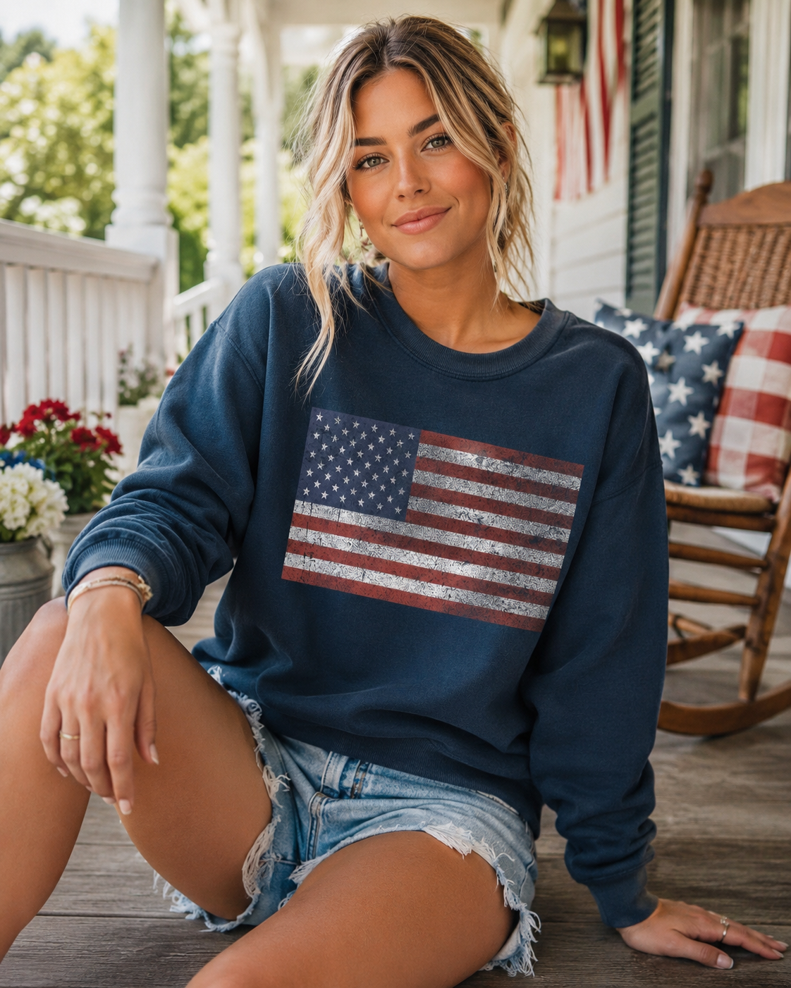Vintage Americana Flag Fleece Sweatshirt | House of Caelo®