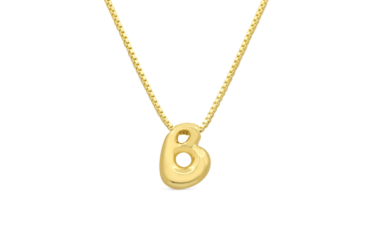 Let Her Shine 10mm Plain Letter Necklace, initial B in gold | Fitkitty Culture®
