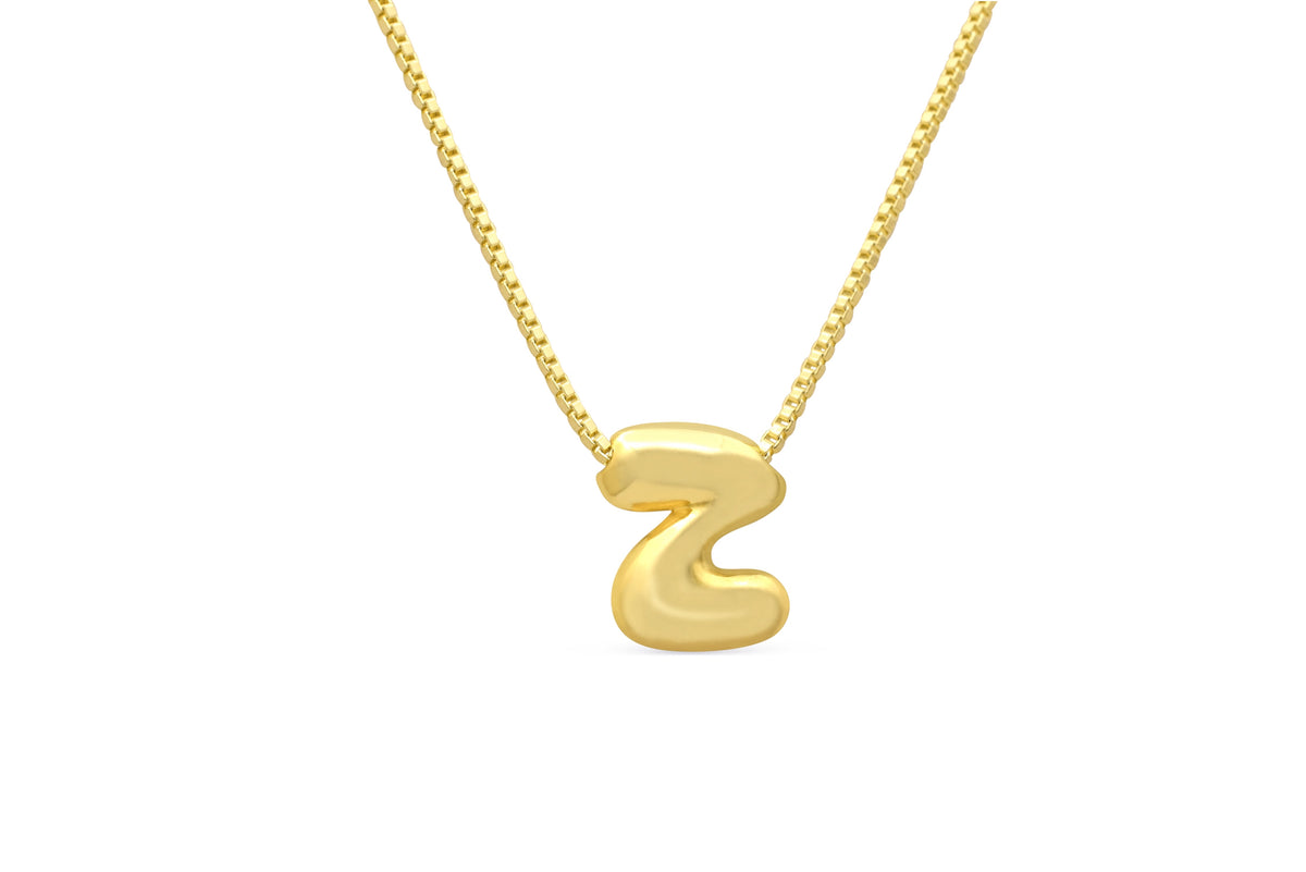 Let Her Shine 10mm Plain Letter Necklace, initial Z in gold | Fitkitty Culture®