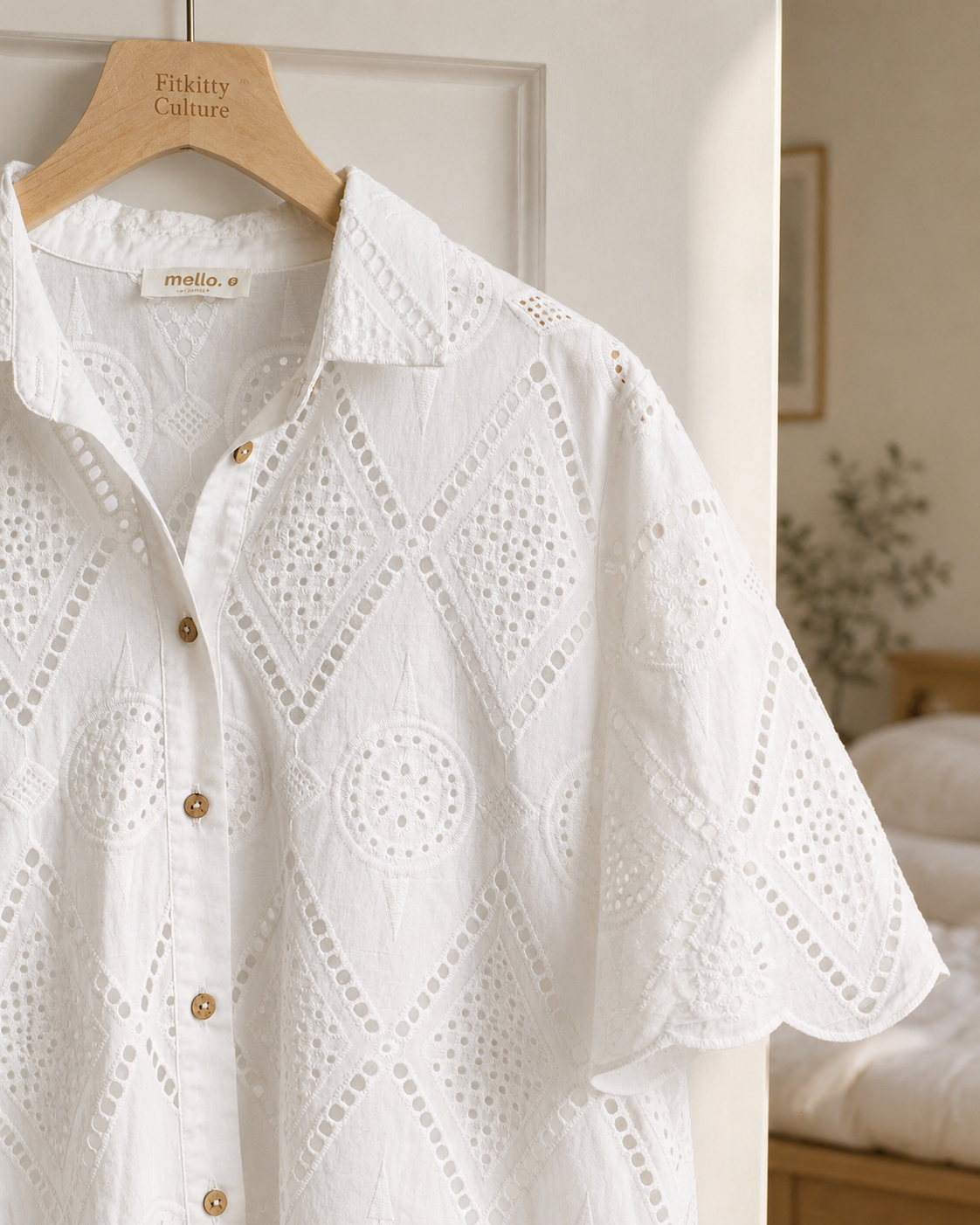 Wander Free Lace Button Down, view 7 | Fitkitty Culture®