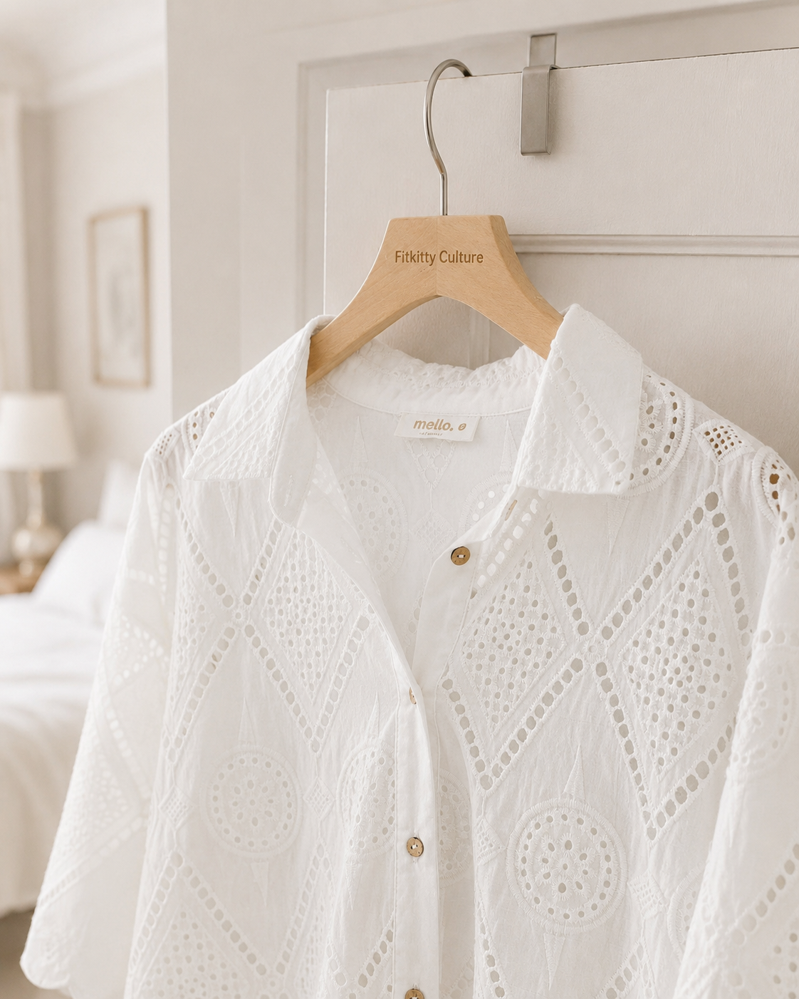 Wander Free Lace Button Down, view 8 | Fitkitty Culture®
