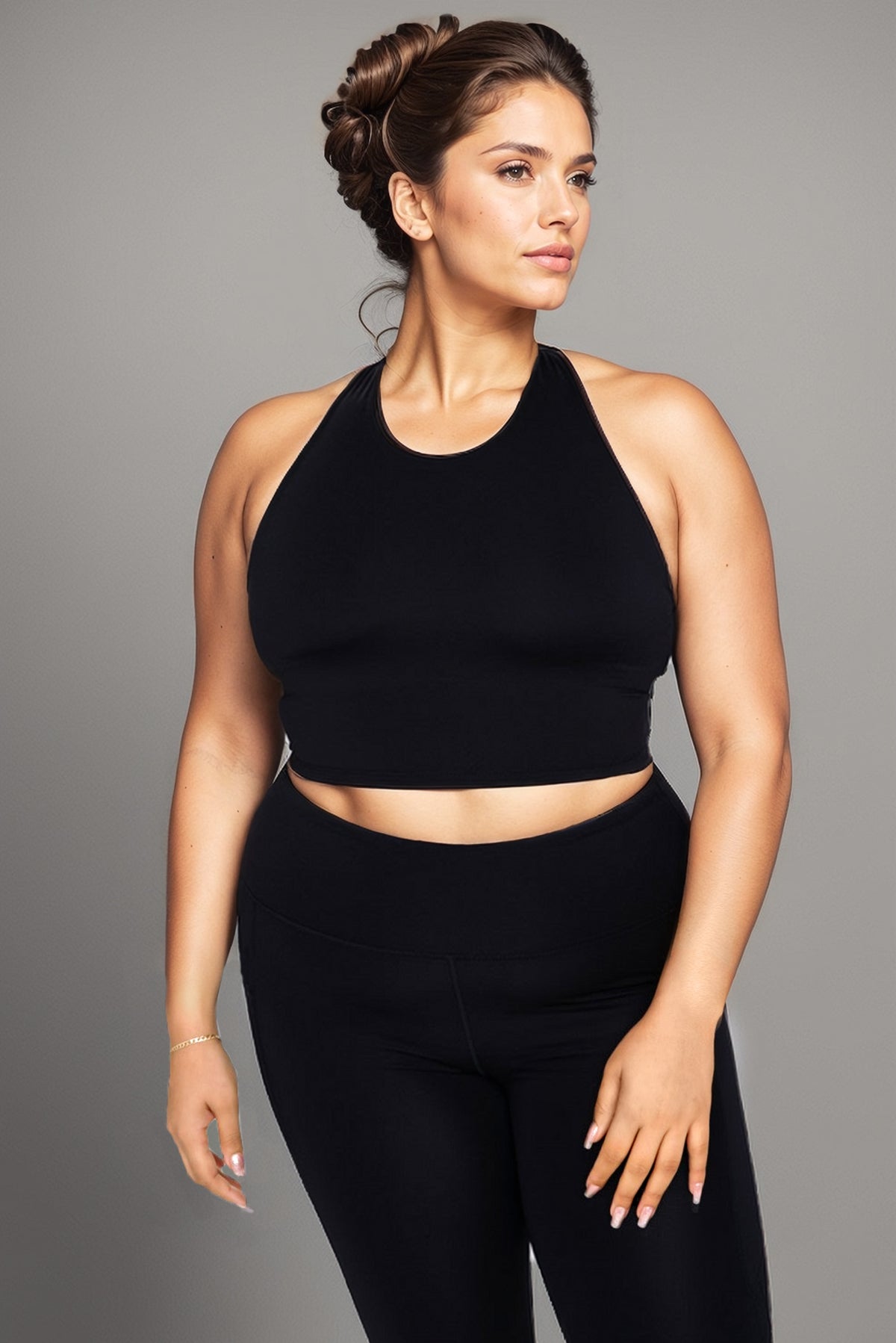 Cross-Back Crop Top with Built-in Sports Bra | House of Caelo®
