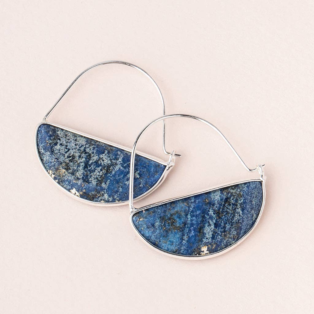 Stone Prism Hoop - Lapis/Silver - Fitkitty Culture Athleisure Wear, Yoga Wear & Women's Clothing