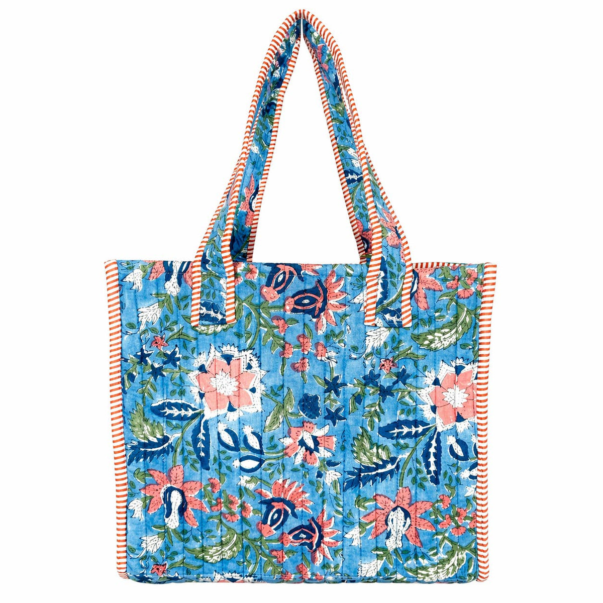 Wildflowers Block-Printed Quilted Mini Tote