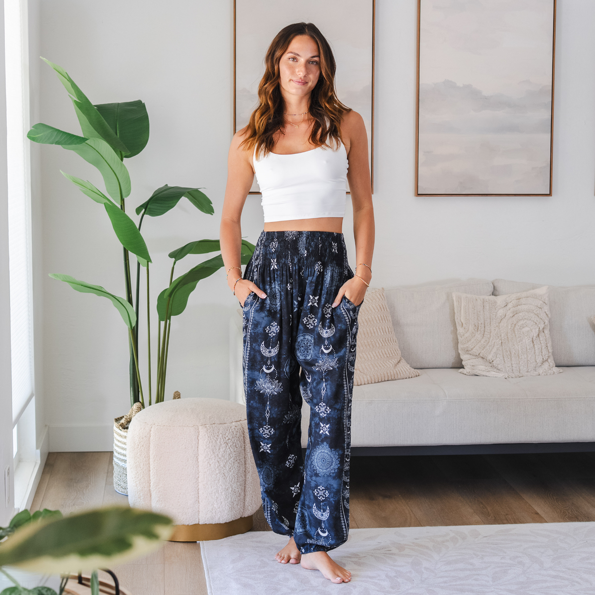 Twilight Lotus Harem Pants with Pockets - House of Caelo Athleisure Wear, Yoga Wear & Women's Clothing