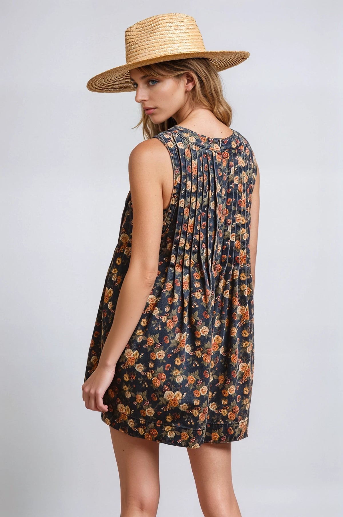 Vintage Bloom Denim Romper - House of Caelo Athleisure Wear, Yoga Wear & Women's Clothing