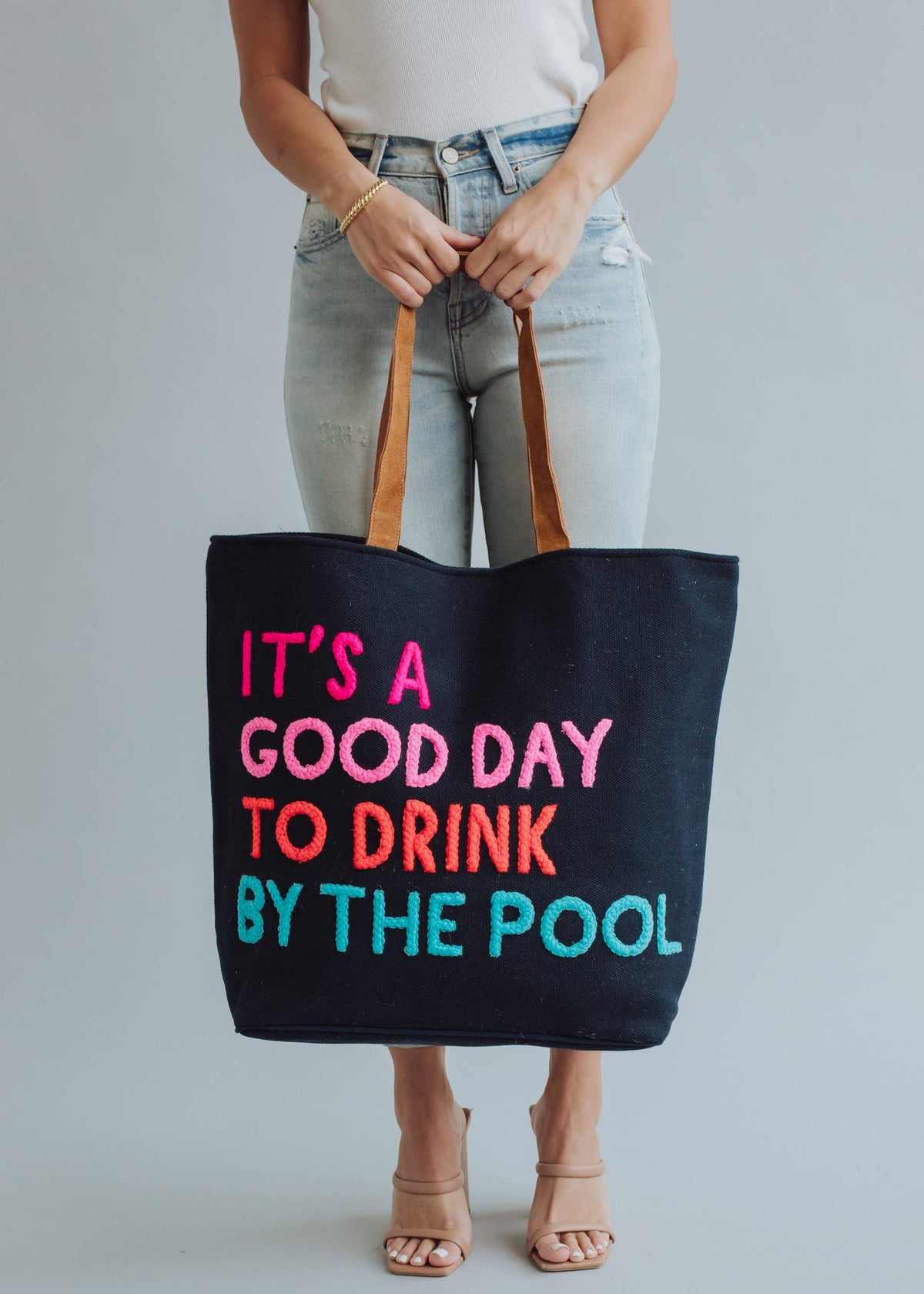 Navy Poolside Bliss Tote - House of Caelo Athleisure Wear, Yoga Wear & Women's Clothing