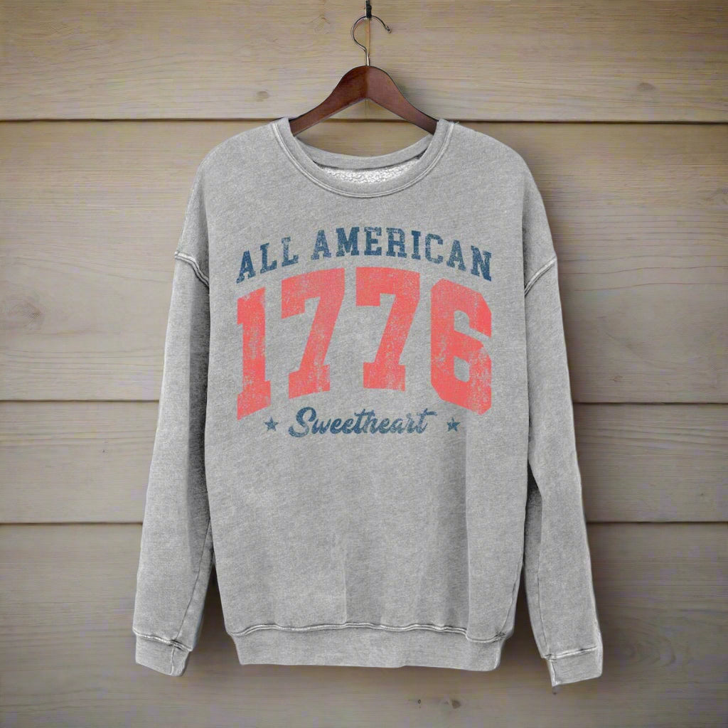 All-American Sweetheart 1776 Vintage Crewneck - House of Caelo Athleisure Wear, Yoga Wear & Women's Clothing