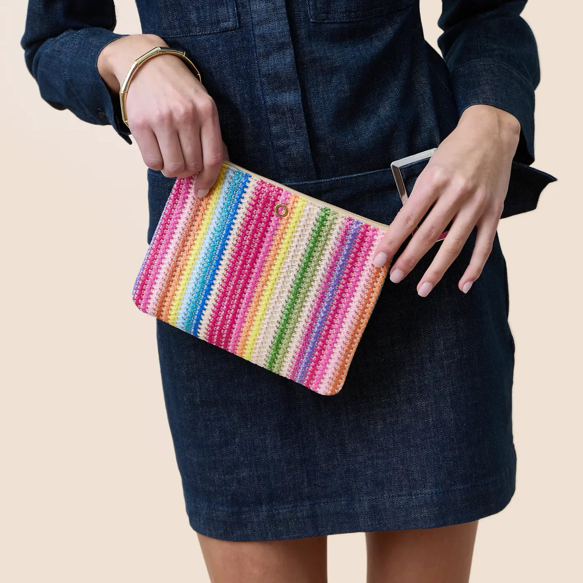 Bracelet Pouch - Bright Raffia Clutch Bag - Fitkitty Culture Athleisure Wear, Yoga Wear & Women's Clothing