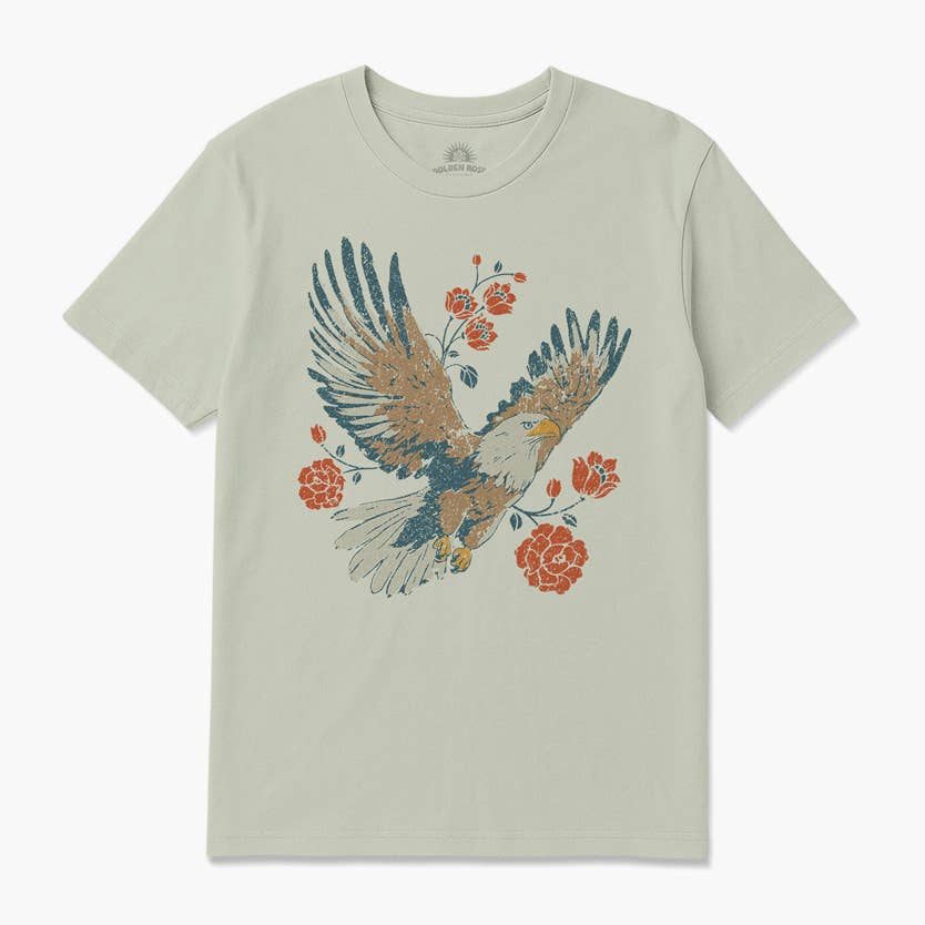 Eagle Floral Western Graphic Tee Desert Vintage Eagle Shirt - Fitkitty Culture Athleisure Wear, Yoga Wear & Women's Clothing