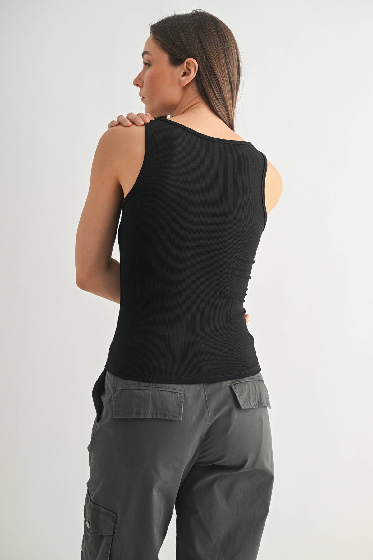 Square Neck Ribbed Tank Top - Fitkitty Culture Athleisure Wear, Yoga Wear & Women's Clothing