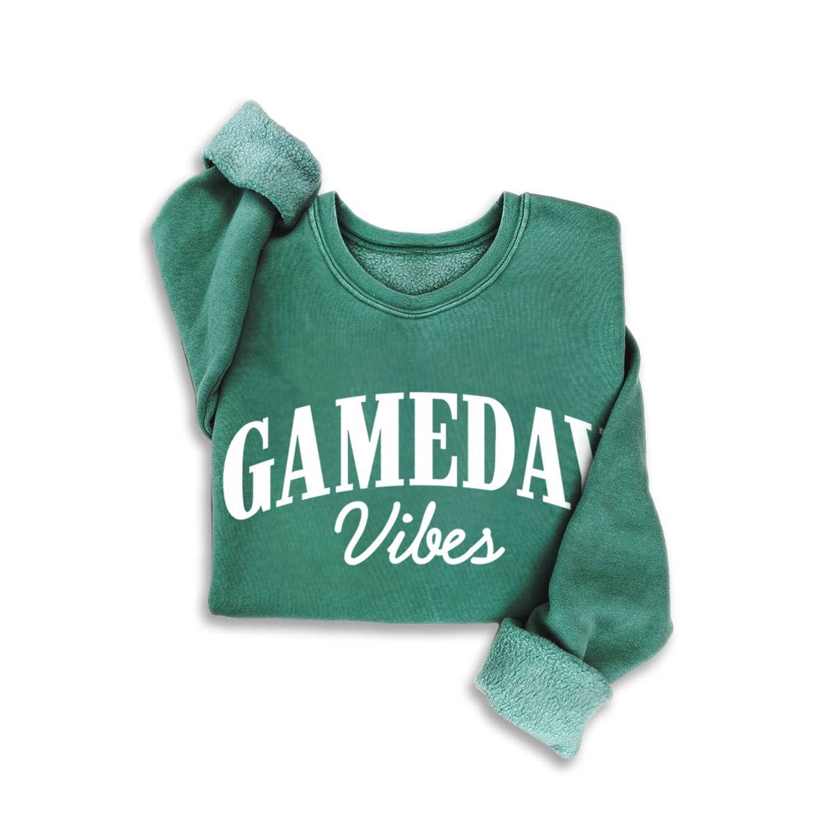 Mineral wash crewneck sweatshirt with vintage Game Day Vibes graphic