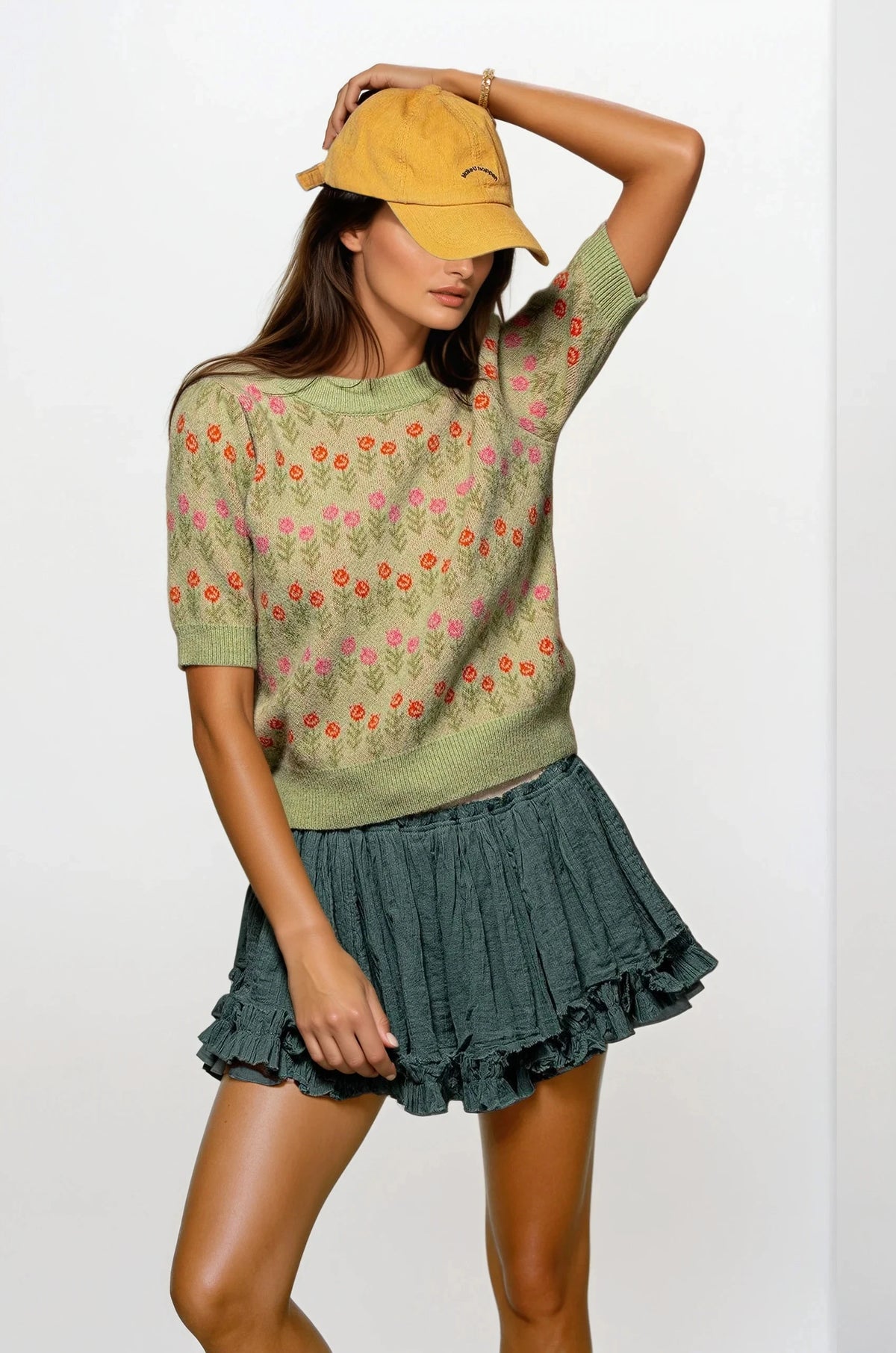 Retro Bloom Knit Sweater - House of Caelo Athleisure Wear, Yoga Wear & Women's Clothing