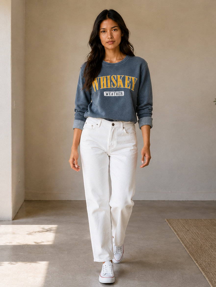 Whiskey Weather Mineral Wash Sweatshirt, view 4 | House of Caelo®