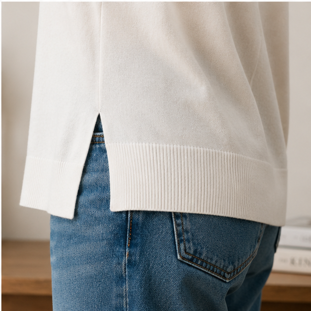 "Spring Serenade" High-Low Tunic Sweater, view 3 | House of Caelo®
