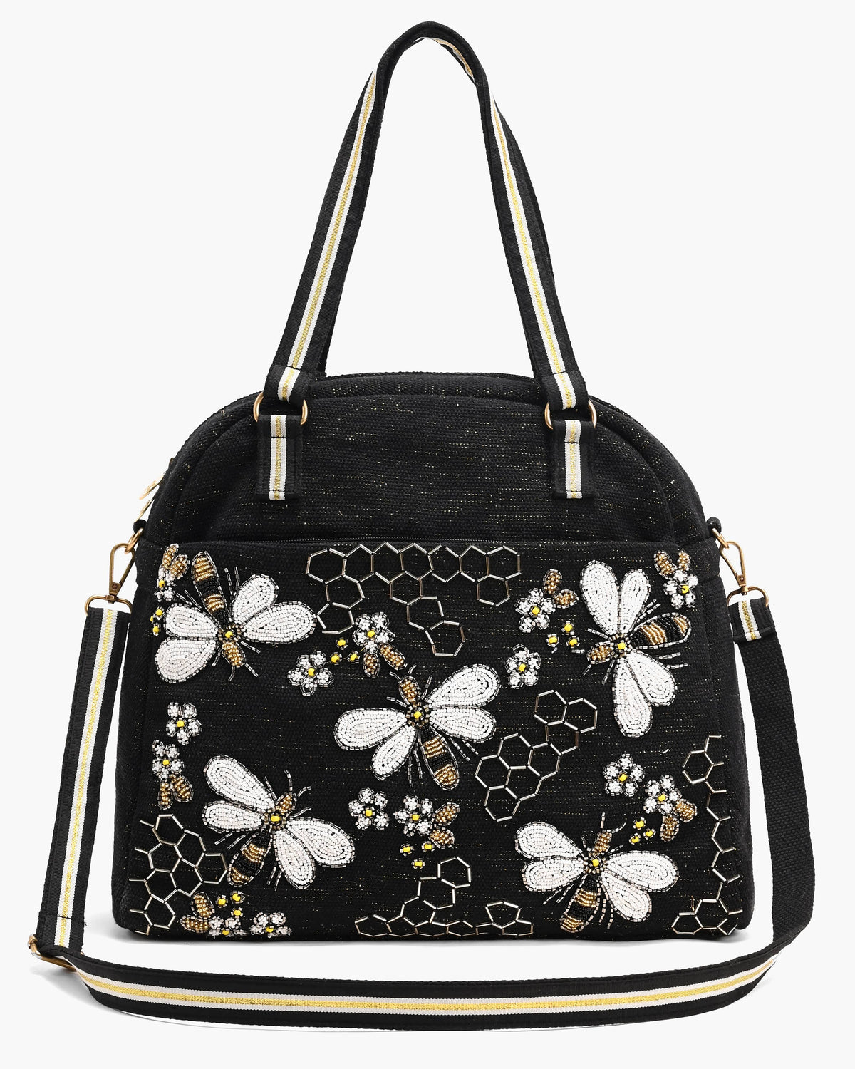 Embellished Queen Bee travel tote set with matching eye mask