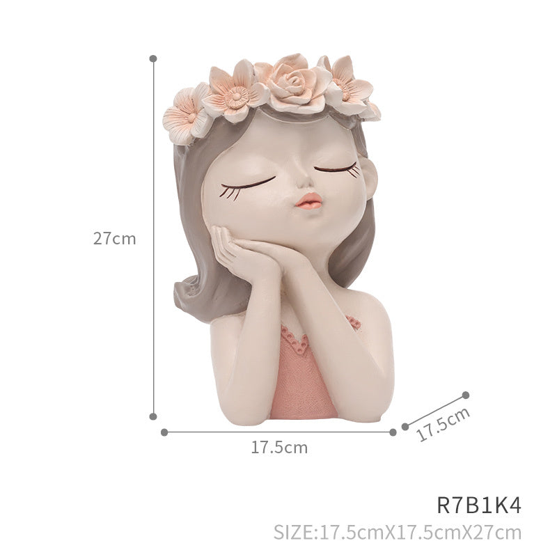 Serene Bloom sculptural planter in Floral Crown Style 4