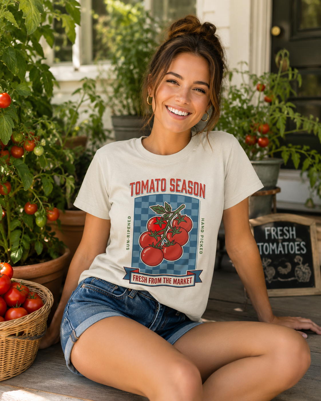 Tomato Season Tee | Vintage Food Graphics, Market Produce T-Shirt | Fitkitty Culture®