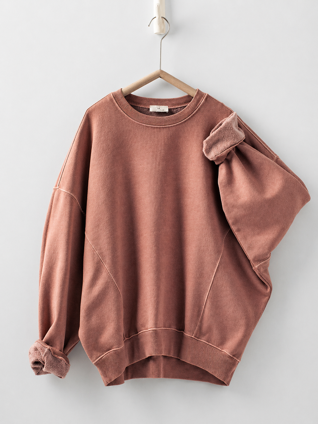 Garment-washed oversized crewneck sweatshirt with vintage softness