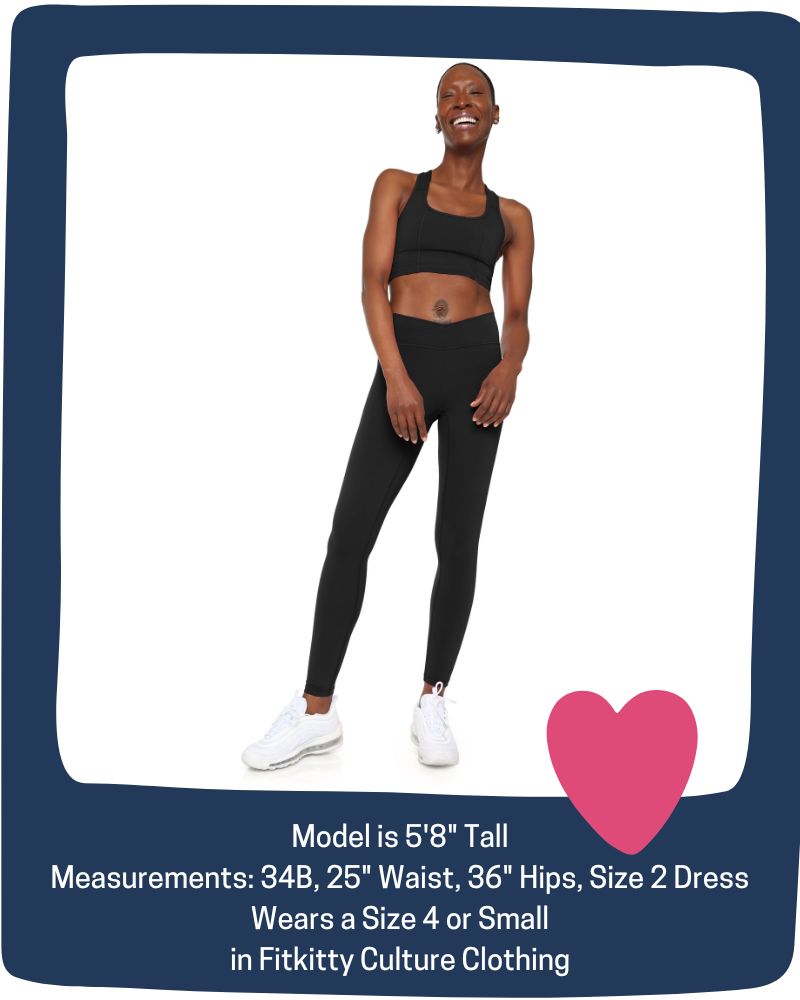 Model wearing BodyLove high-rise leggings styled outfit