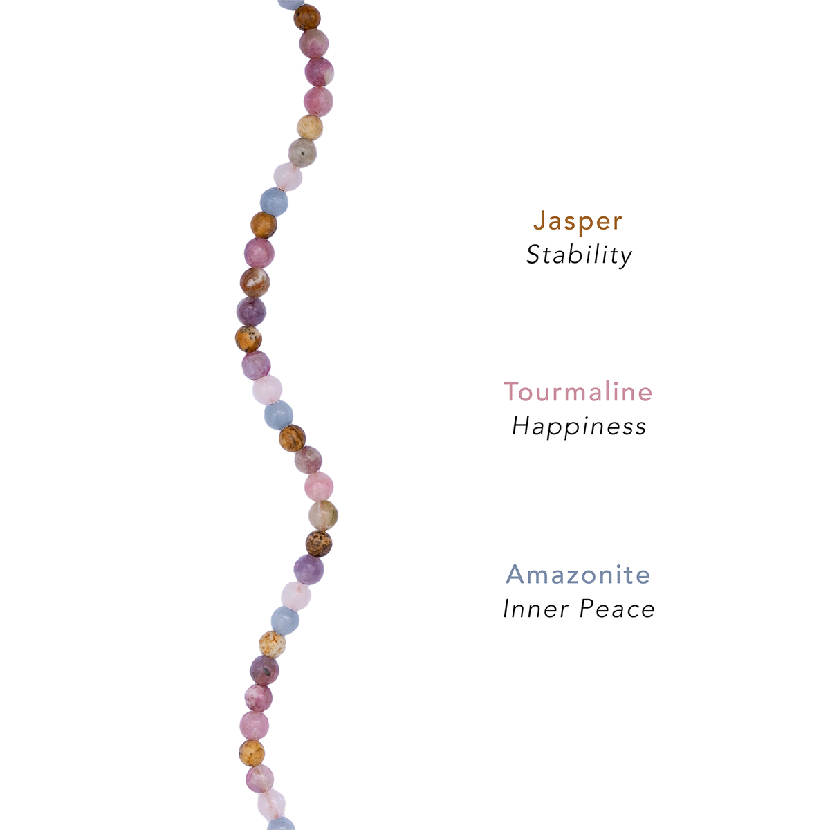 Peace + Happiness 4 mm Healing Necklace — alternate product view 4