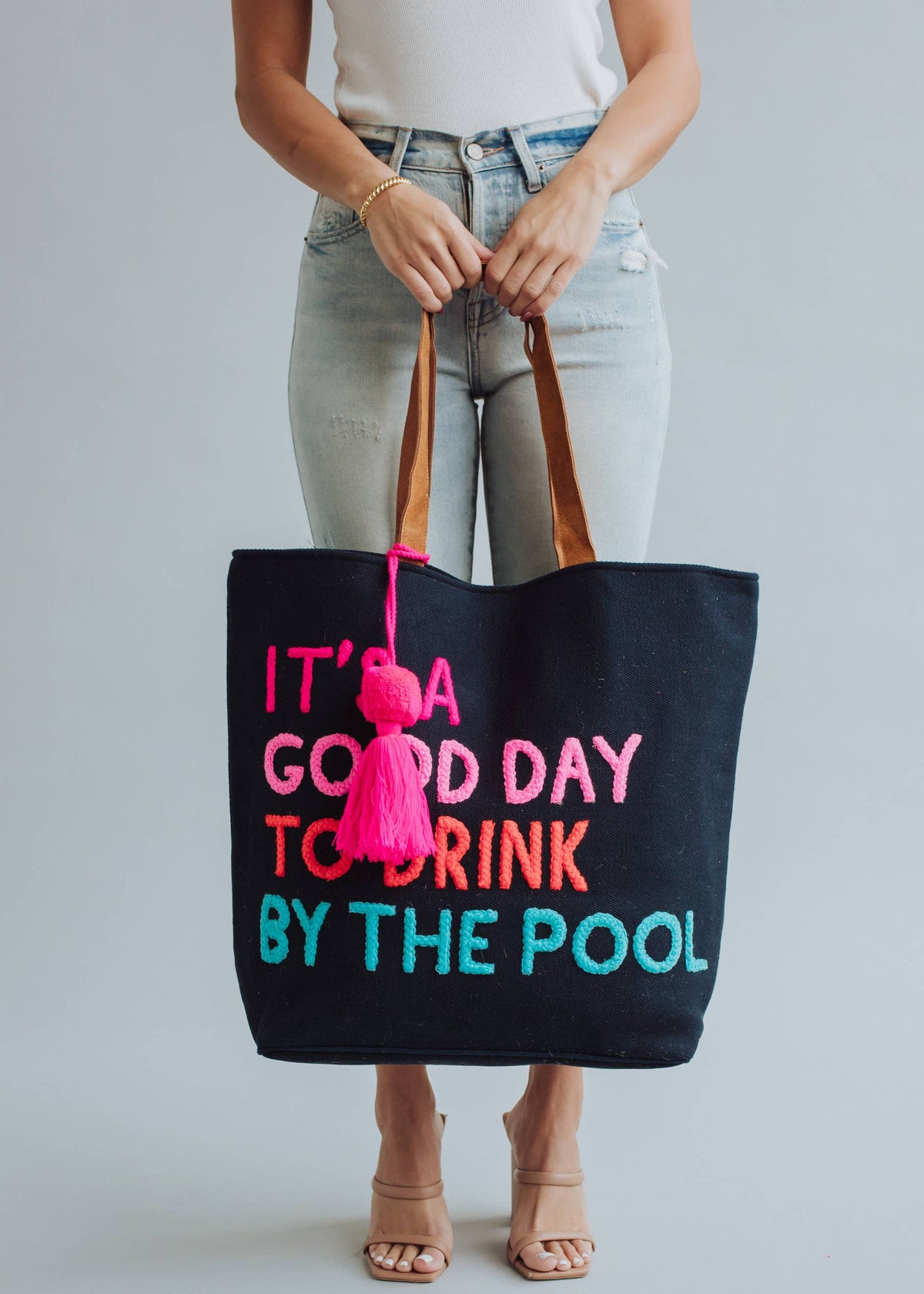 Navy Poolside Bliss Tote - House of Caelo Athleisure Wear, Yoga Wear &  Women's Clothing