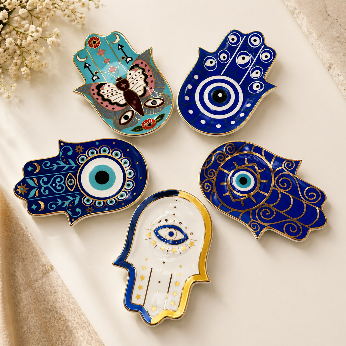 Sacred Eye Hamsa Dish Collection | Decorative Trinket Dishes — alternate product view 9