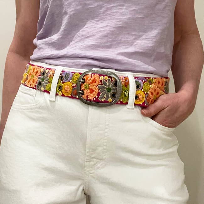Wildflowers Embroidered Wool Belt - House of Caelo Athleisure Wear, Yoga Wear &  Women's Clothing