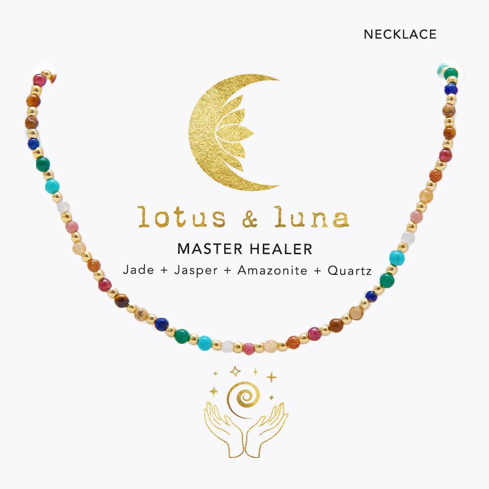 Gold Master Healer 2mm gemstone necklace product view