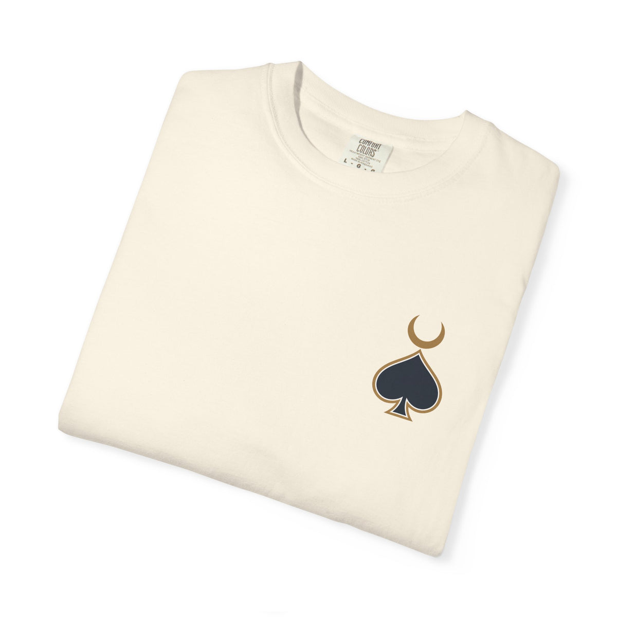 Queen of Spades Tee | Celestial Playing Card Back Print Garment-Dyed T-Shirt