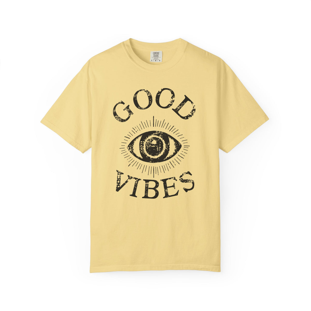 Good Vibes Eye T-Shirt: Vintage Mystic Graphic Tee, view 5 | Fitkitty Culture®