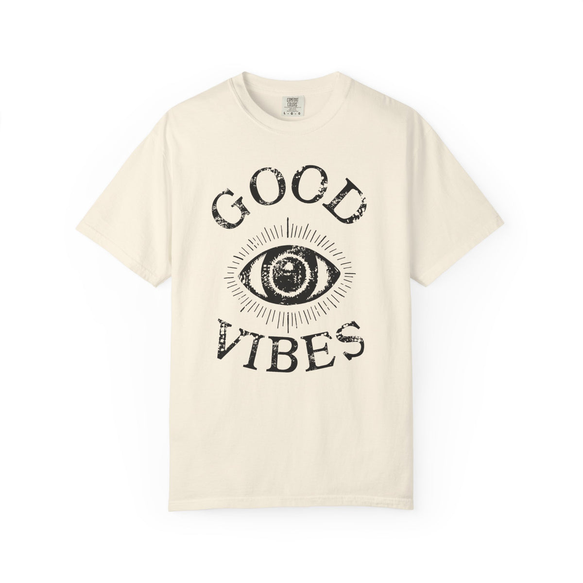 Good Vibes Eye T-Shirt: Vintage Mystic Graphic Tee, view 3 | Fitkitty Culture®