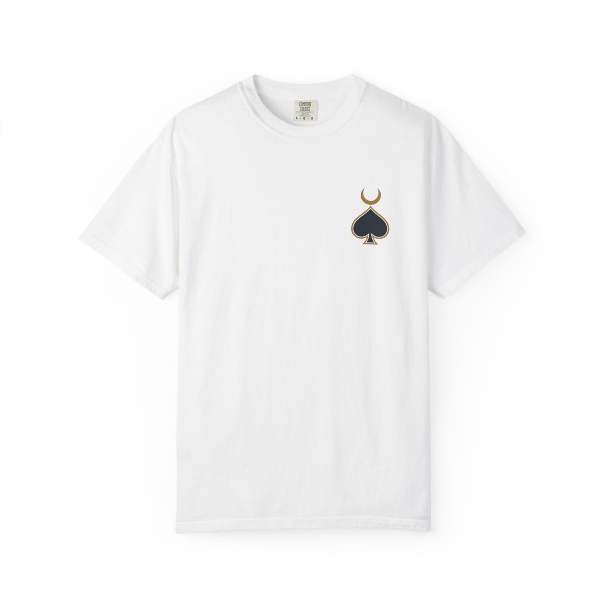 Queen of Spades Tee | Celestial Playing Card Back Print Garment-Dyed T-Shirt