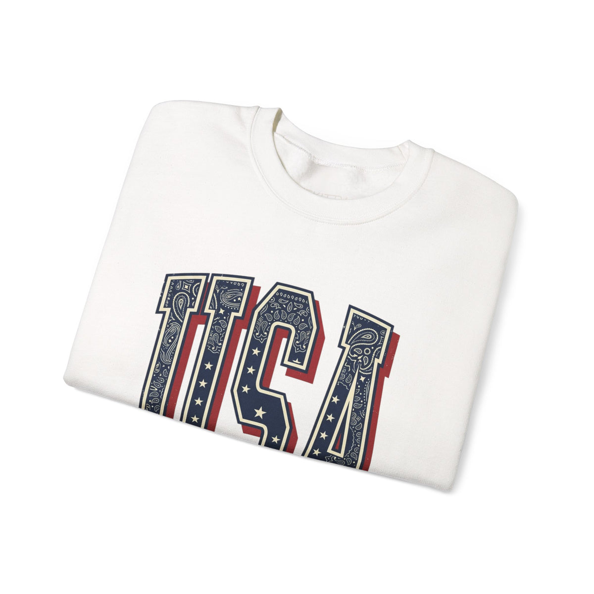 USA Varsity Embroidered Crewneck Sweatshirt | Vintage Patriotic Pullover, view 16 | Fitkitty Culture®