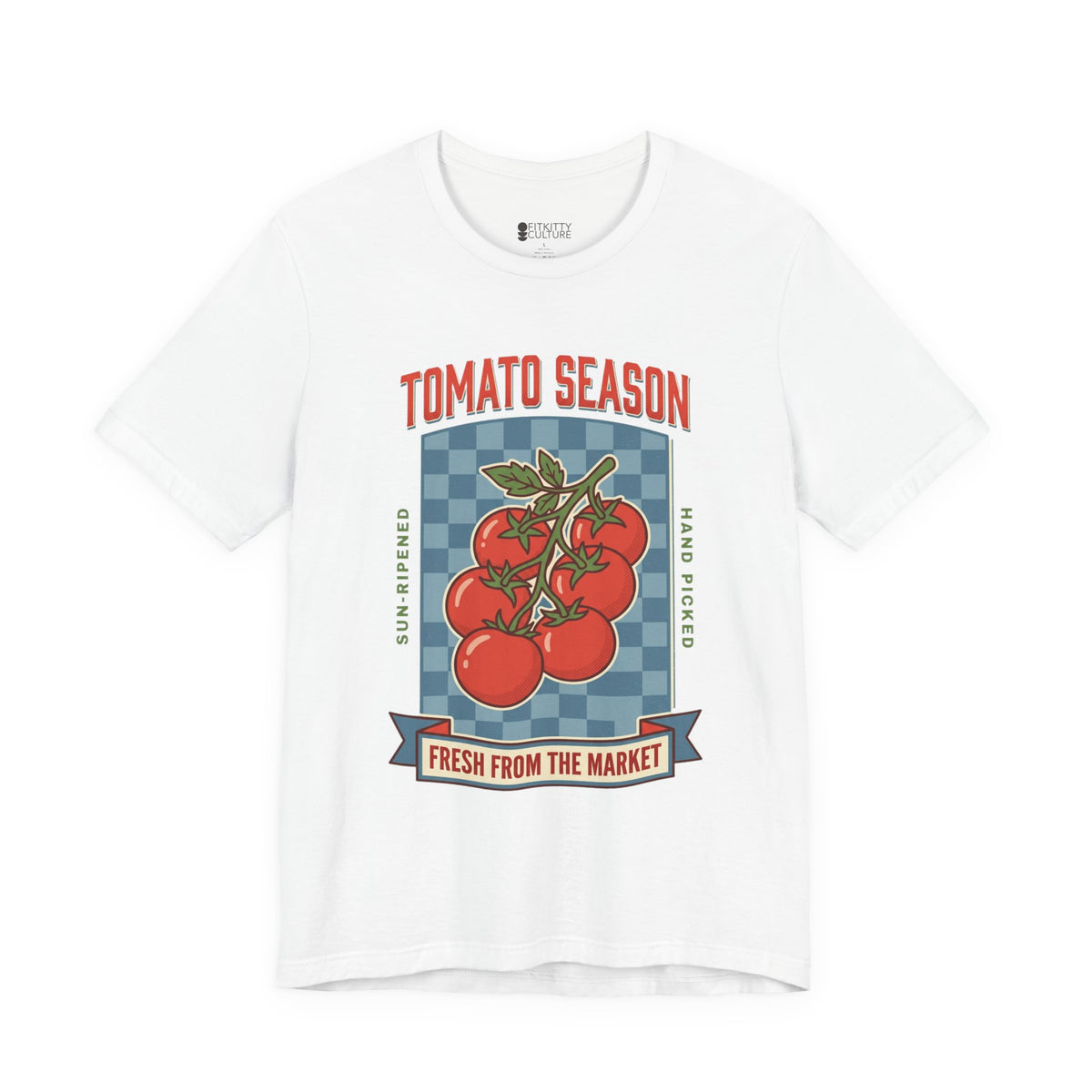 Tomato Season Tee | Vintage Food Graphics, Market Produce T-Shirt, view 3 | Fitkitty Culture®
