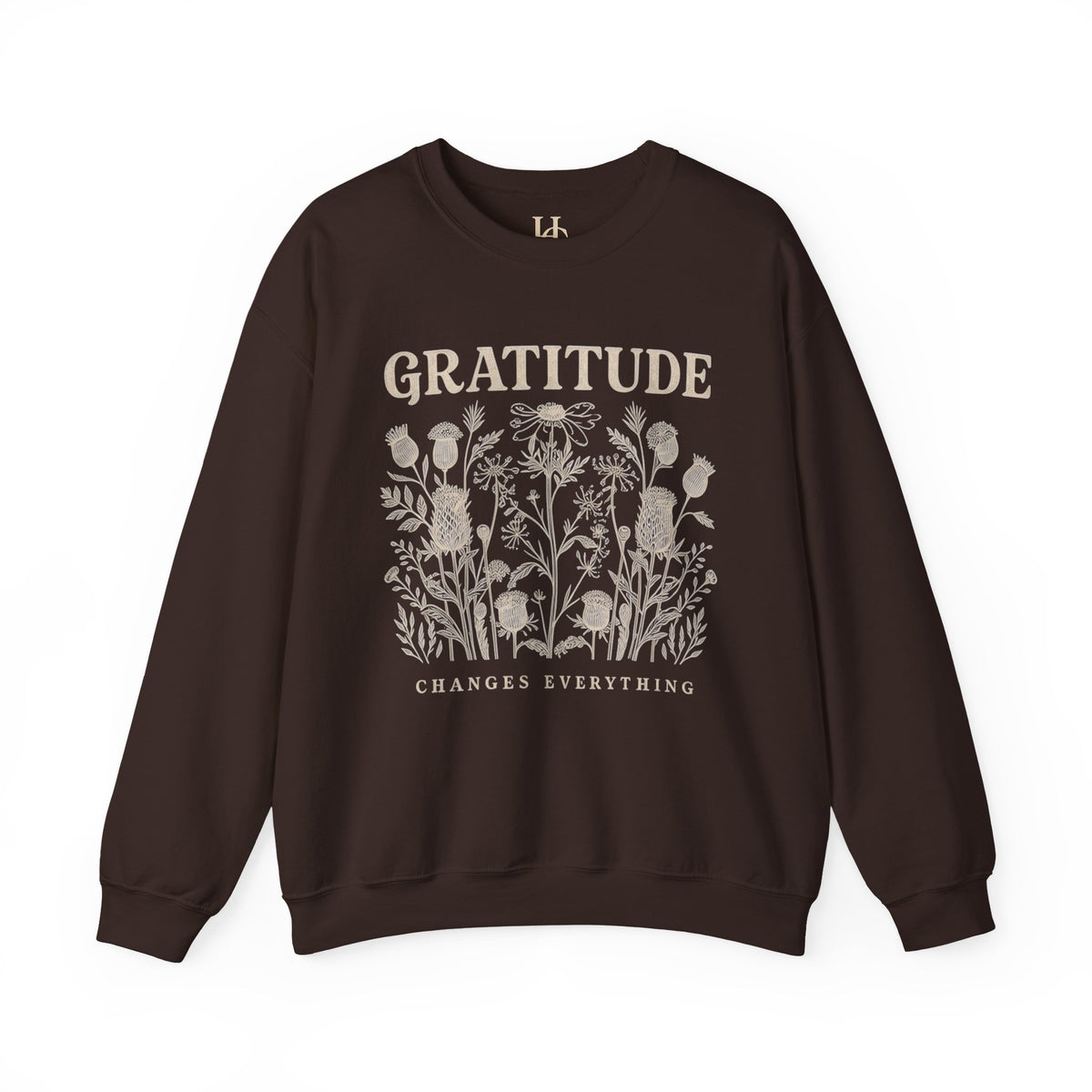 Gratitude Changes Everything Sweatshirt — Floral Inspirational Crewneck