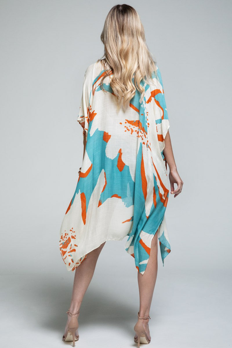 Ocean Bloom Kimono Wrap Aquamarine — alternate product view 6