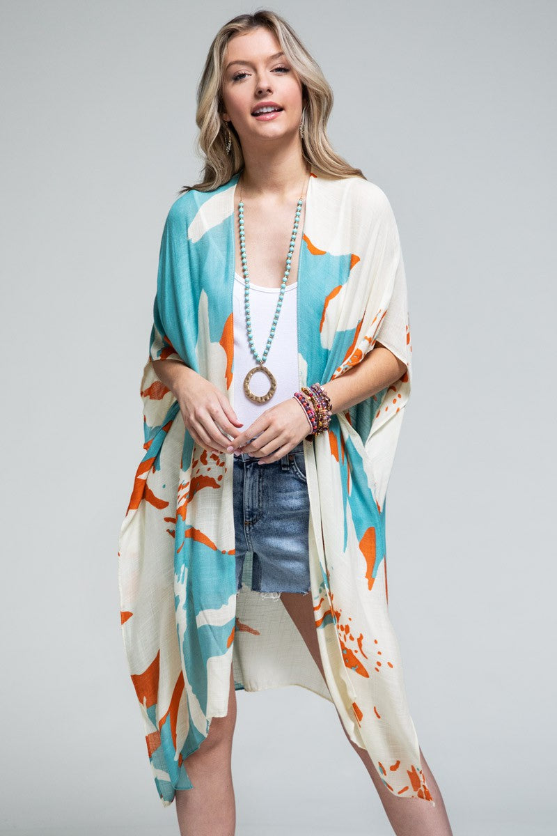Ocean Bloom Kimono Wrap Aquamarine — alternate product view 5