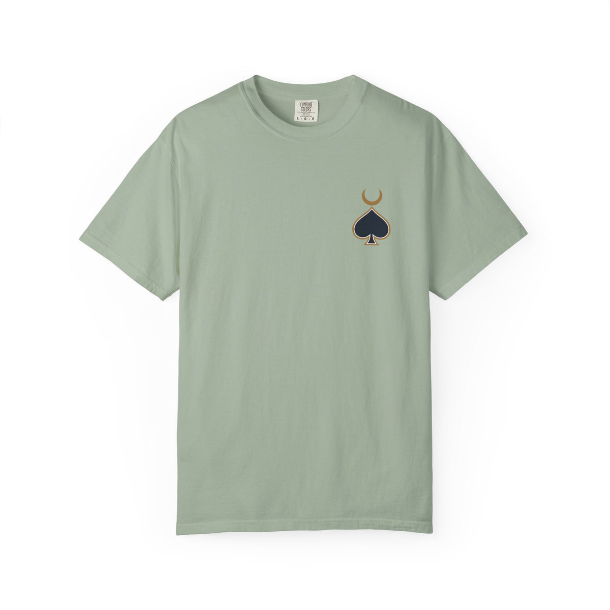 Queen of Spades Tee | Celestial Playing Card Back Print Garment-Dyed T-Shirt