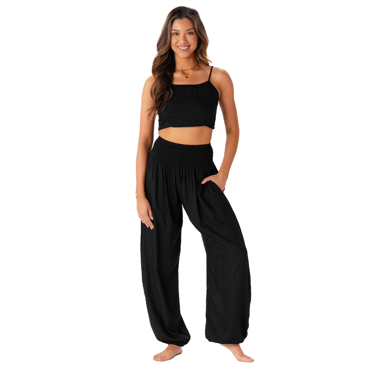 Black Harem Pants with Pockets — alternate product view 2