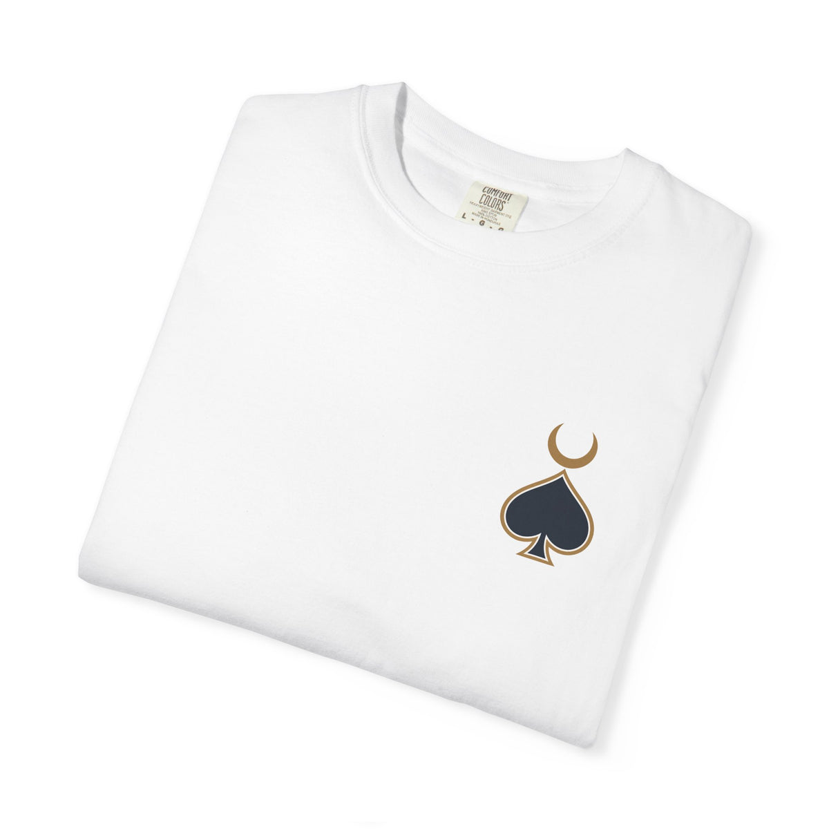 Queen of Spades Tee | Celestial Playing Card Back Print Garment-Dyed T-Shirt