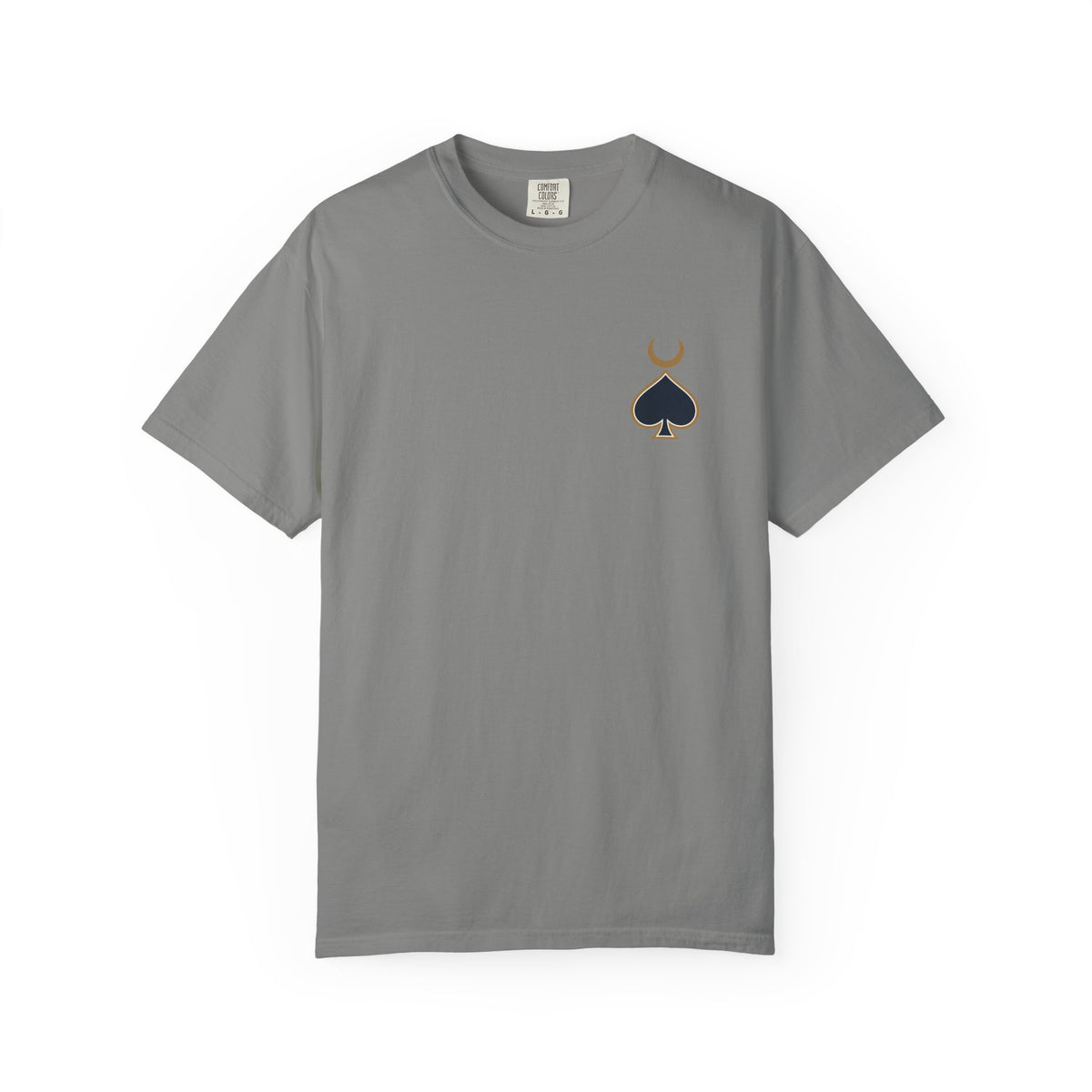 Queen of Spades Tee | Celestial Playing Card Back Print Garment-Dyed T-Shirt