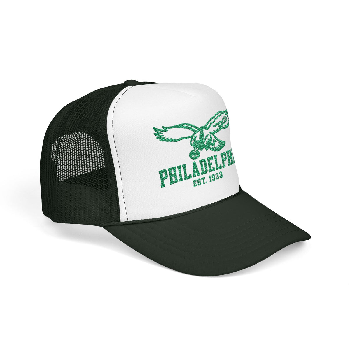 Philadelphia Eagle Trucker Hat - Vintage Green Foam Cap (Est. 1933)