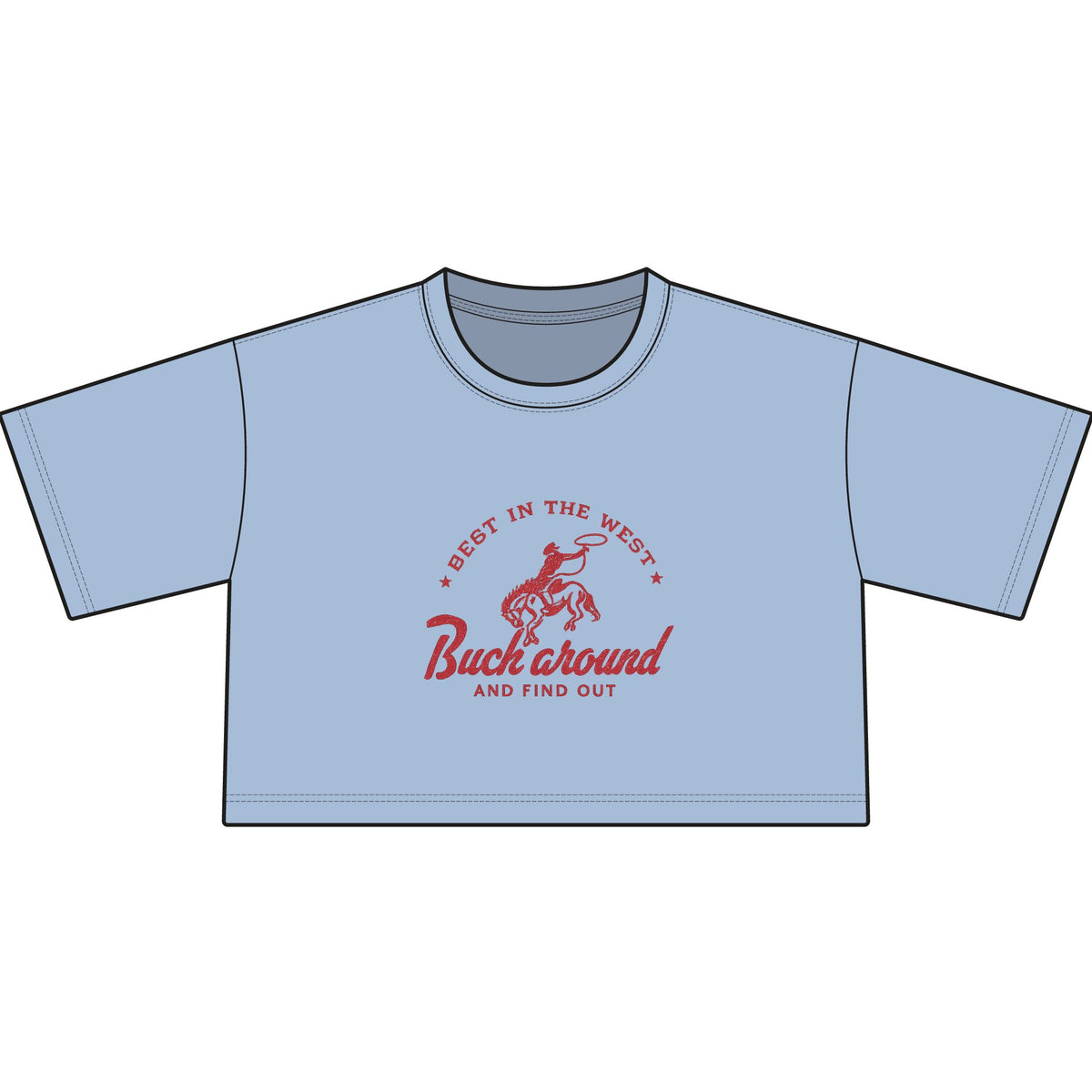 Cropped Tee — "Buck Around" Western Rodeo Graphic, view 3 | Fitkitty Culture®
