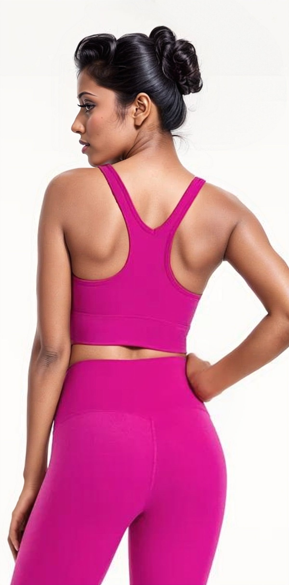 V Neck Brushed Fabric Scrunch Front Yoga Bras, Sports Bra, House of Caelo, House of Caelo