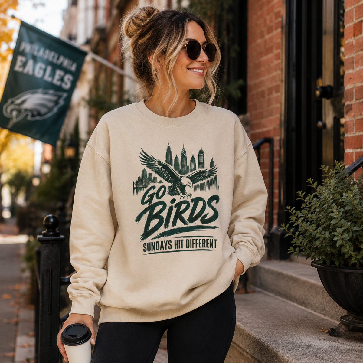 GO BIRDS Sundays Hit Different crewneck sweatshirt main product image