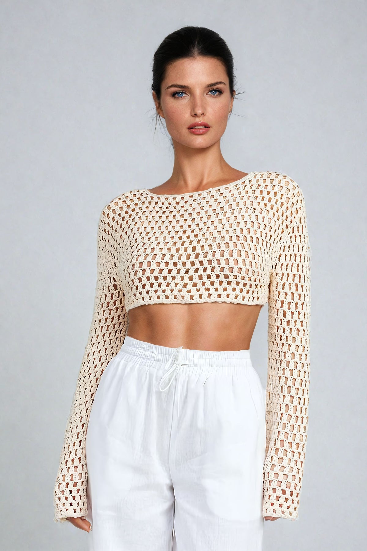 Cropped Crochet Top, , Emory Park, House of Caelo Athleisure Wear, Yoga Wear & Leggings